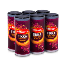 Schwartz Tikka Curry Powder Mix Drum 85 G | Pack of 6 | Medium-Heat Curry Blend with Ground Ginger, Ground Coriander Seed, Garlic & Coriander Leaf