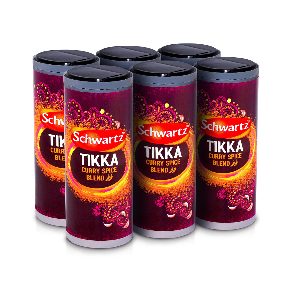 Schwartz Tikka Curry Powder Mix Drum 85 G | Pack Of 6 | Medium-Heat Curry Blend With Ground Ginger, Ground Coriander Seed, Garlic & Coriander Leaf
