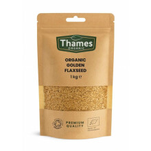 Organic Golden Flaxseed, Linseed 1kg- High Fiber, High in Protein, Omega-3s, non-GMO, 100% Natural, Vegan, No Additives or Preservatives, Raw,