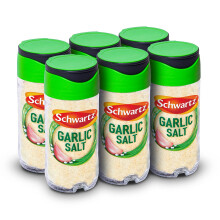 Schwartz Garlic Salt 73 G, Jar, Pack of 6, Spicy & Savoury Taste, With Flavourful Dried Garlic and Sea Salt, Perfect for Pasta Sauces, Dips,