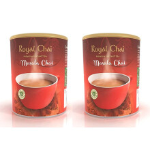 Royal Tea Masala Chai Sweetened Tub 400g (Pack of 2) ? Premium Instant Masala Indian Tea