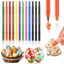 Edible Food coloring Pen,10 Colors 12pcs Dual Tip Food Grade Markers,Icing Pens for DIY Writing and Drawing Fondant,Cakes,Cookies,Easter