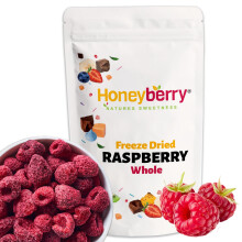 Freeze Dried Raspberry Whole 200g - 100% Natural Freeze Dried Fruits - Dry Raspberries Perfect for Baking, Cake Decorations, Keto Snack, Cocktail