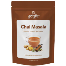 Chai Tea Spice Mix | Go-Yogik Aromatic Chai powder100g(80cups) | Real Indian Taste |Caffiene Free | Vegan | Gluten Free| Zero Sugar| Ayurveda Backed