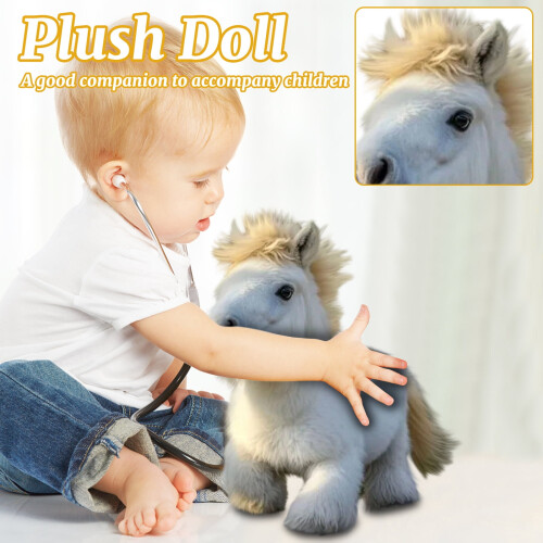 Cheval en peluche interactif avec sons et mouvements, marron 2