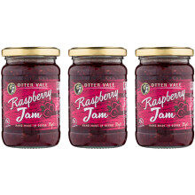 Otter Vale - Raspberry Jam, packed full of fruit for the perfect cream tea, hand-made in Devon, gluten-free, 315g glass jar x 3