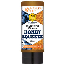 Manuka Lab| Manuka Honey 70+ MGO Squeeze Bottle - 330g (Blueberry Flavour) | Premium New Zealand Manuka Honey for Immune Support and Sore Throat