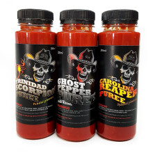 Carolina Reaper, Trinidad Scorpion & Ghost Pepper Chilli Puree 3 x 200ml