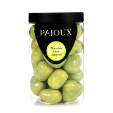 Pajoux White Chocolate Lime Covered Liquorice (Large) 300g | Chocolate Covered Liquorice - Palm Oil Free - Chocolate Liquorice in a Gift Jar