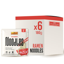 Lee Kum Kee Ramen Noodles 180 g (Pack of 6) - Asian Ramen, Ready in 3 Minutes, Hand-made Style, Tender Smooth Texture for Ramen Soup and Stir-fry,