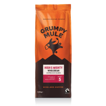 Grumpy Mule High and Mighty Espresso Blend Whole Coffee Beans with notes of Cocoa and Roast Hazelnut 500g