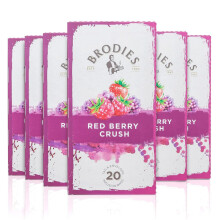 Brodies Red Berry Crush Tag and Envelope - 6 Tea Boxes of 20 Tea Bags each (120 Tea Bags) - A mix of Berries and Fruits for an Infusion with a superb
