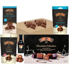 Baileys Chocolate Hamper - Includes Chocolate Collection Box, Salted Caramel Bar, Pouch, & Original Irish Cream- Christmas, Valentine's Day, Mother's