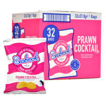 Seabrook Crinkle Cut Prawn Cocktail Box: 32 Bags x 31.8g