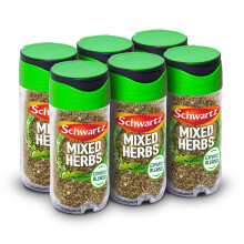 Schwartz Mixed Herbs 11 G | Jar | Pack of 6 | Tantalising Taste and Aroma | With Marjoram, Basil, Oregano, and Thyme | Perfect for Tomato-Based Pizza