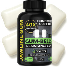 GUMBELLS? Xylitol Jawline Gum ? Ultra Tough Hard Gum | Jawline Shaper & Jaw Exerciser | Mewing & Looksmaxxing Tool | Mint Flavour | Sorbitol +
