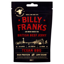 Billy Franks Gluten Free Beef Jerky - High Protein - Healthy Keto Snack - Biltong - Texan BBQ - 10 Packs x 30g