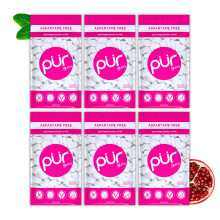 PUR Gum | Sugar Free Chewing Gum | Made with Xylitol | Vegan, Aspartame Free, Gluten Free and Keto Friendly | Natural Pomegranate Mint Flavoured Gum,
