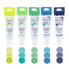 Colour Splash Food Colouring Gels, Greens 5 Pack, Highly Concentrated Gels, Easy to Use Squeezy Tubes, Transform Plain Cakes Into Bright, Eye-Catching