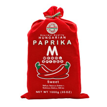 Menol Spices Authentic Hungarian Sweet Paprika Powder (Sweet 1000g) Premium Gourmet Quality, Produced in region of Szeged, Hungary, Vibrant Red,