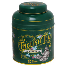 New English Teas Vintage Victorian Bottle Green Tea Caddy with 80 English Afternoon Teabags