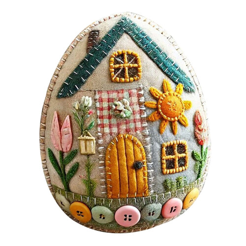 Kit de bricolage de maison d'œufs brodée pour Pâques (1 ensemble) 1
