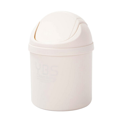 Modern Plastic Mini Trash Can With Lid For Bathroom Vanity Desktop Tabletop Small Space Waste Bin 1