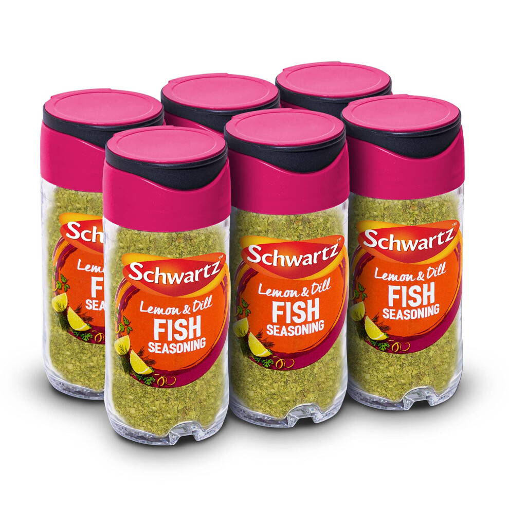 Schwartz Lemon & Dill Fish Seasoning 55 G | Jar | Pack Of 6 | Precisely Blended With Lemon, Dill & Parsley | For Perfectly Seasoned Fish