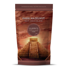 Guppy's Chocolates York | Hot Chocolate Flakes | Luxury 55% Dark Hazelnut Hot Chocolate | Real Grated Drinking Chocolate | 245g Resealable Pouch Equal