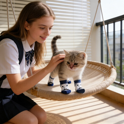 Κάλτσες για γάτες με αντιχαρακτική δράση – Αναπνέον πλέγμα με ελαστικό 2