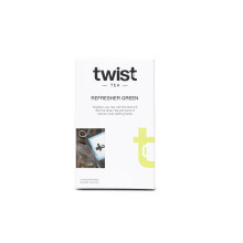 Twist Teas - Refresher Green ? 15 Non-Plastic Green Tea Bags | Whole-Leaf Sencha & Functional Herbs (Ginkgo, Gotu Kola, Siberian Ginseng) | Vegan,