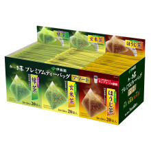 Itoen - Premium Tea Bag Set 60 packs : Ryokucha (Sencha Green tea), Houjicha, Genmaicha per 20 bags