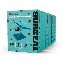 Surreal Chocolate Cereal - High Protein Cereal 6 Pack - Zero Sugar- Healthy Plant Based Cereal - High in Fibre - Low Carb - Gluten Free - Vegan - 13g