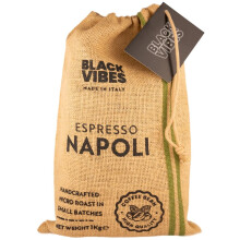 Black Vibes - 1KG Whole Coffee Beans | Authentic Espresso Napoli Blend | Robusta Blend | Made In Italy | Gift Idea for Him & Her