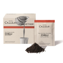 Hotel Chocolat Chilli Hot Chocolate Sachets - Luxury Chocolate Flakes - Pack of 10 Single-Serve Sachets, 310g - Suitable for Vegetarians & Vegans
