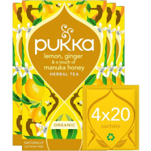 Pukka Herbs | Organic Lemon, Ginger & Manuka Honey Herbal Tea Box | Immune Boosting Infusion With Turmeric | Ideal For Daily Support | Caffeine Free |