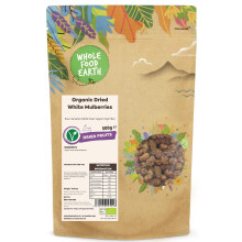 Wholefood Earth Organic Dried White Mulberries ? 500 g | Raw | Sundried | GMO Free | Vegan | High Fibre | Certified Organic