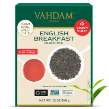 VAHDAM, Original English Breakfast Black Tea Leaves 340g (170+ Cups) Non GMO, Gluten Free | Strong, Robust & Aromatic Loose Leaf Tea | Unblended