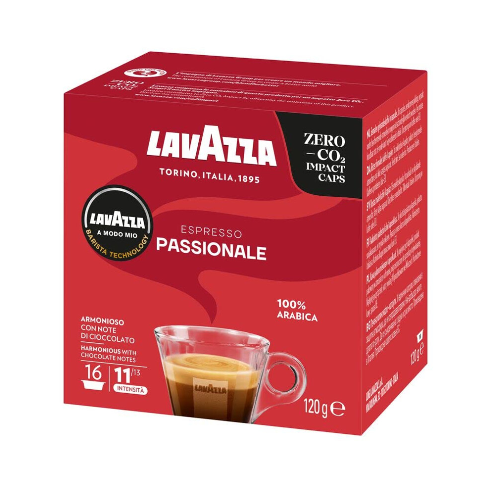 Lavazza A Modo Mio Passionale 16 Coffee Capsules (Pack Of 5)