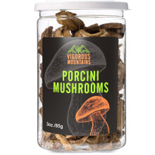 VIGOROUS MOUNTAINS Dried Porcini Mushrooms Boletus Edulis 3 Ounce 85 Gram