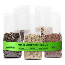 Jorus Mix It Yourself Seeds - 5 Separate Seed Packs for Custom Blends - Chia, Hemp, Pumpkin, Flax & Sunflower, Natural Source of Fibre & Protein, 5 ?
