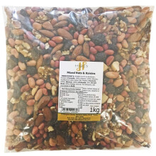 Hides Fine Foods - Mixed Nuts & Raisins 1kg - GMO Free - Suitable for Vegetarians - Great for Baking, Flapjacks, Granola, Trail Mix, Christmas Snacks