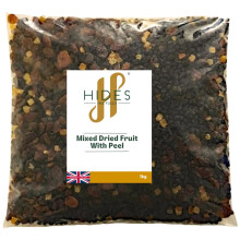 Hides Fine Foods - Mixed Dried Fruit with Peel 1kg - GMO Free - Suitable for Vegetarians - Baking - Desserts - Decorating - Cakes - Cookies -Tart -