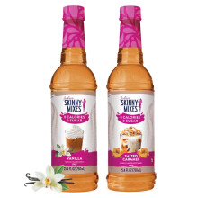 Jordan's Skinny Syrups Sugar Free Salted Caramel & Vanilla Coffee Syrup Combo Pack | Keto-Friendly | 0 Calories | 0 Sugar | 0 Carbs | 750ml/25.4oz