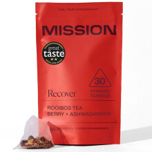 MISSION - Recover Tea - Rooibos Tea with Berry & Ashwaganda - Aid Muscle Repair - 30 Pyramid Tea Bags