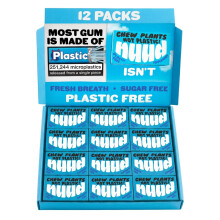 Nuud Plastic Free Chewing Gum | Plant Based | Aspartame Free | Xylitol | Biodegradable | Sugar Free Chewing Gum | 12 Packs of 9 Pieces (Peppermint)
