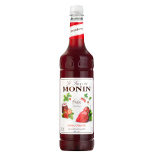 MONIN Premium Strawberry Syrup 1L for Cocktails and Mocktails. Vegan-Friendly, Allergen-Free, 100% Natural Flavours and Colourings