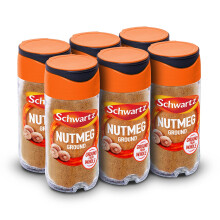 Schwartz Ground Nutmeg 32 G | Jar | Pack of 6 | Sweet and Earthy Flavour | Versatile Spice, Essential for Home-Cooked Meals | Perfect for Curries,