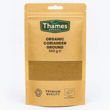 Organic Coriander Ground-Certified Organic, Non-GMO, Vegan, No Additives, No Preservatives, Resealable Bag by Thames Organic 500g