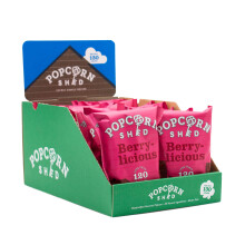 Popcorn Shed Berry-Licious Gourmet Popcorn Snack Packs, 24g (Case of 16) Raspberry & Dark Chocolate Popcorn, Gluten Free, Natural & Vegetarian Snacks,